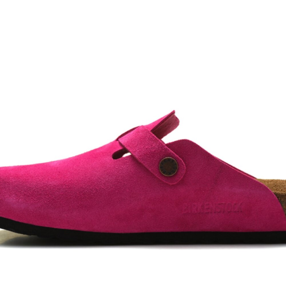 Birkenstock Boston Suede Leather Soft Footbed Clog - Picture 2 of 5